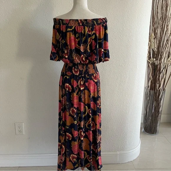 Jaase Leah Off The Shoulder Maxi Dress Womens Small Gypsy Bohemian Boho Festival - Picture 3 of 5
